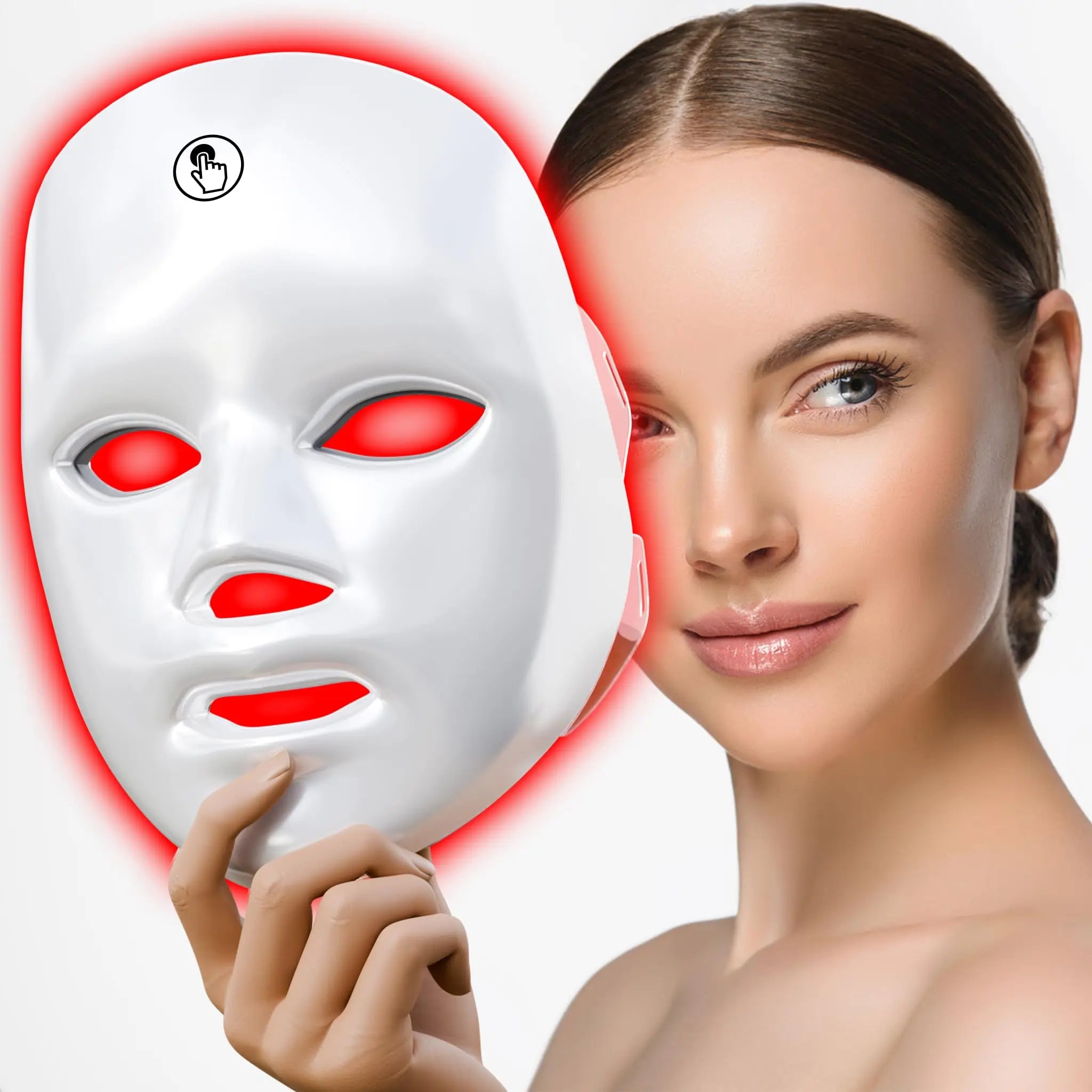 7-1 Colors LED Facial Skin Care Mask,Red Light Mask for Face, Rejuvenation Home Face Lifting Whitening Beauty Device