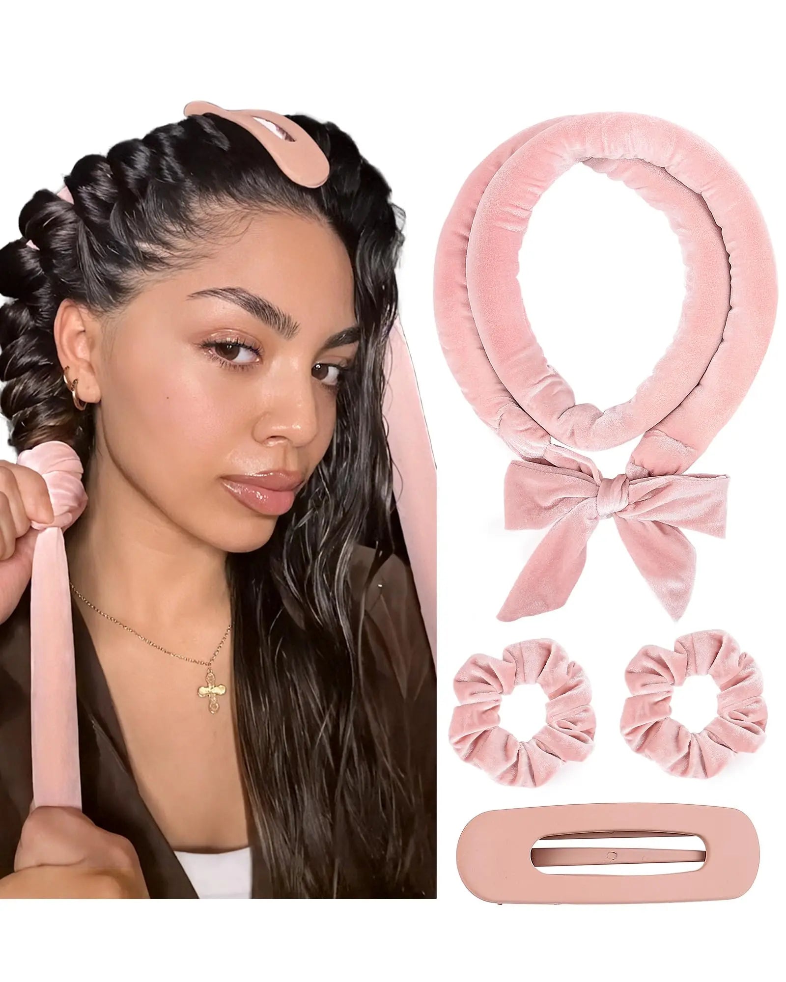 No Heat Hair Rollers Heatless Curling Rod Headband Soft Hair Curler Satin Curlers Curls Sleeping Bonnet Night Cap Styling Tools